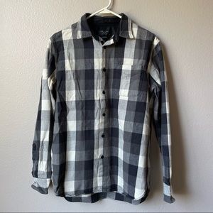 Black and Gray Plaid Flannel Shacket - Classic Fit Medium - Rag & Bone